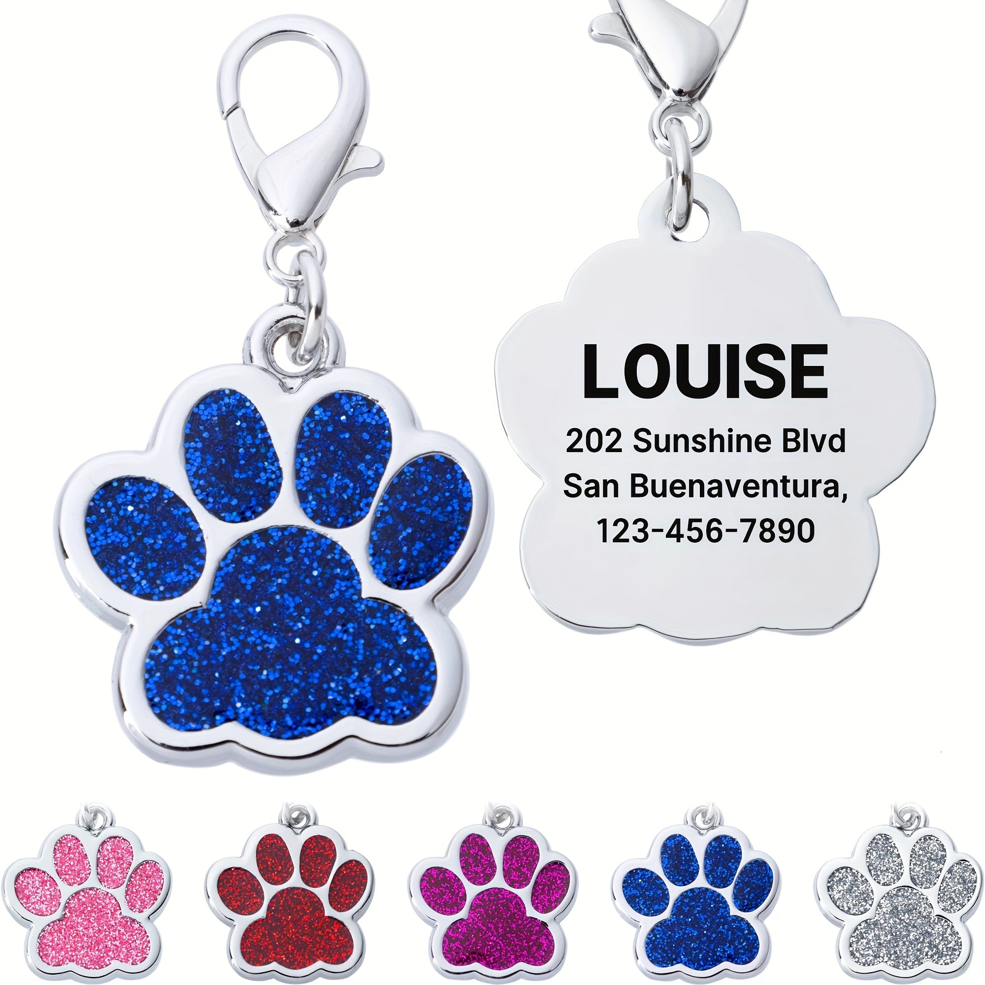 Personalized Engraved Pet ID Tag - Red, One-size