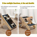 Foldable Adjustable Pet Ramp and Steps - wood