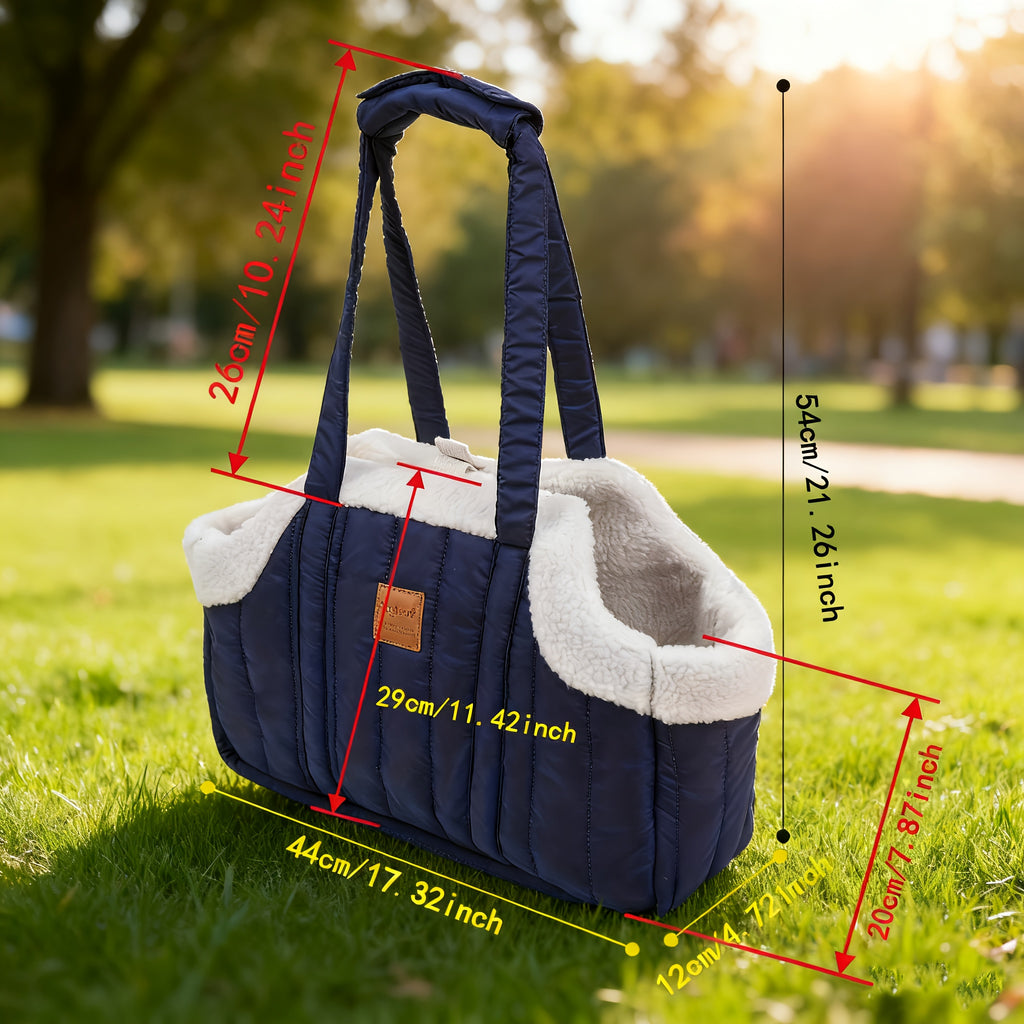 Winter Pet Carrier Handbag - Grey