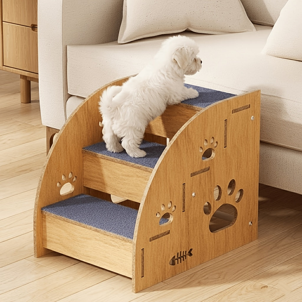 3/4-Step Pet Stairs with Safety Rails - 4 Tiers