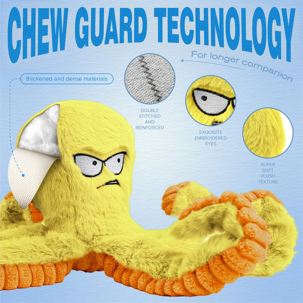 1/2/4-Pack Squeaky Octopus Dog Toy - Octopus-4 pack
