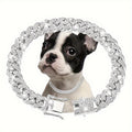 13 mm Faux Diamond Cuban Chain Pet Collar - Yellow, XL