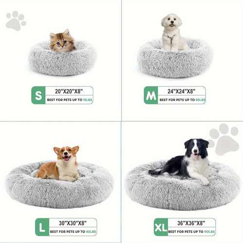 20/24 in Washable Round Plush Pet Bed - 20''x20''