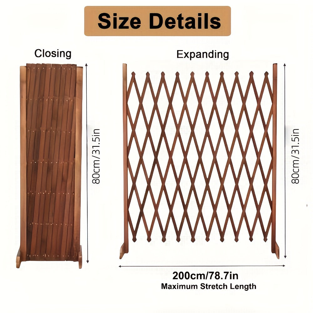 Expandable Wooden Pet Gate with Door