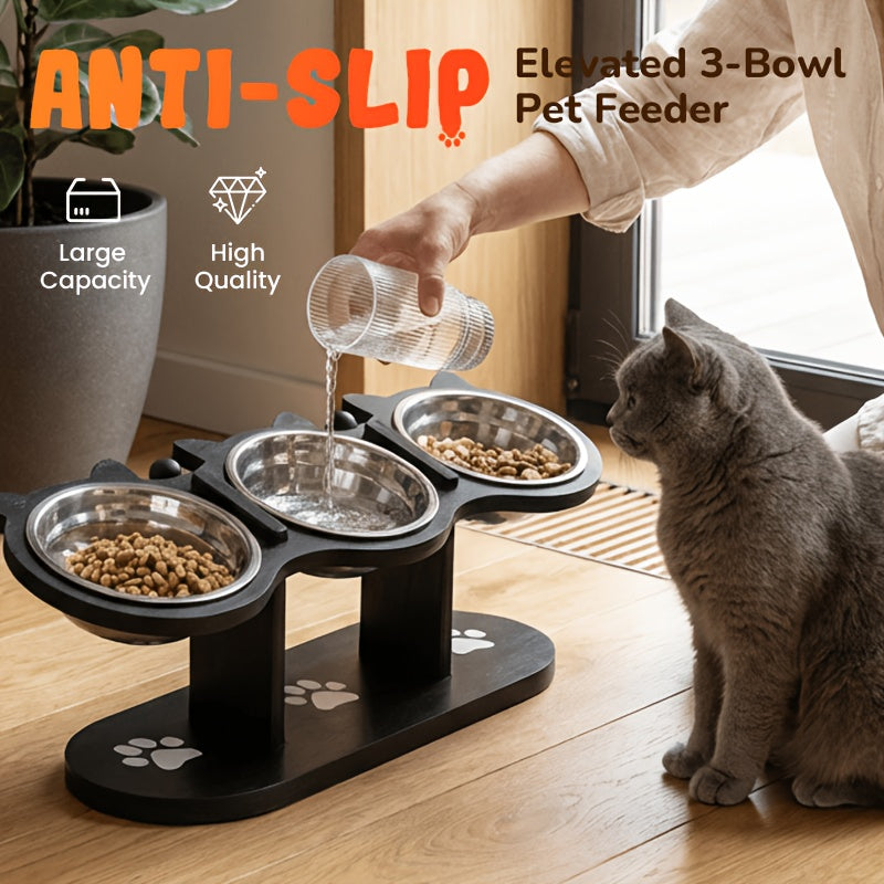 15° Tilted Elevated Cat Bowl Stand