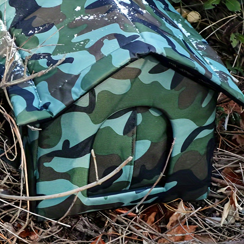 All-Season Outdoor Cat Shelter Tent - Green, S   13.78*11.81*13.78inch