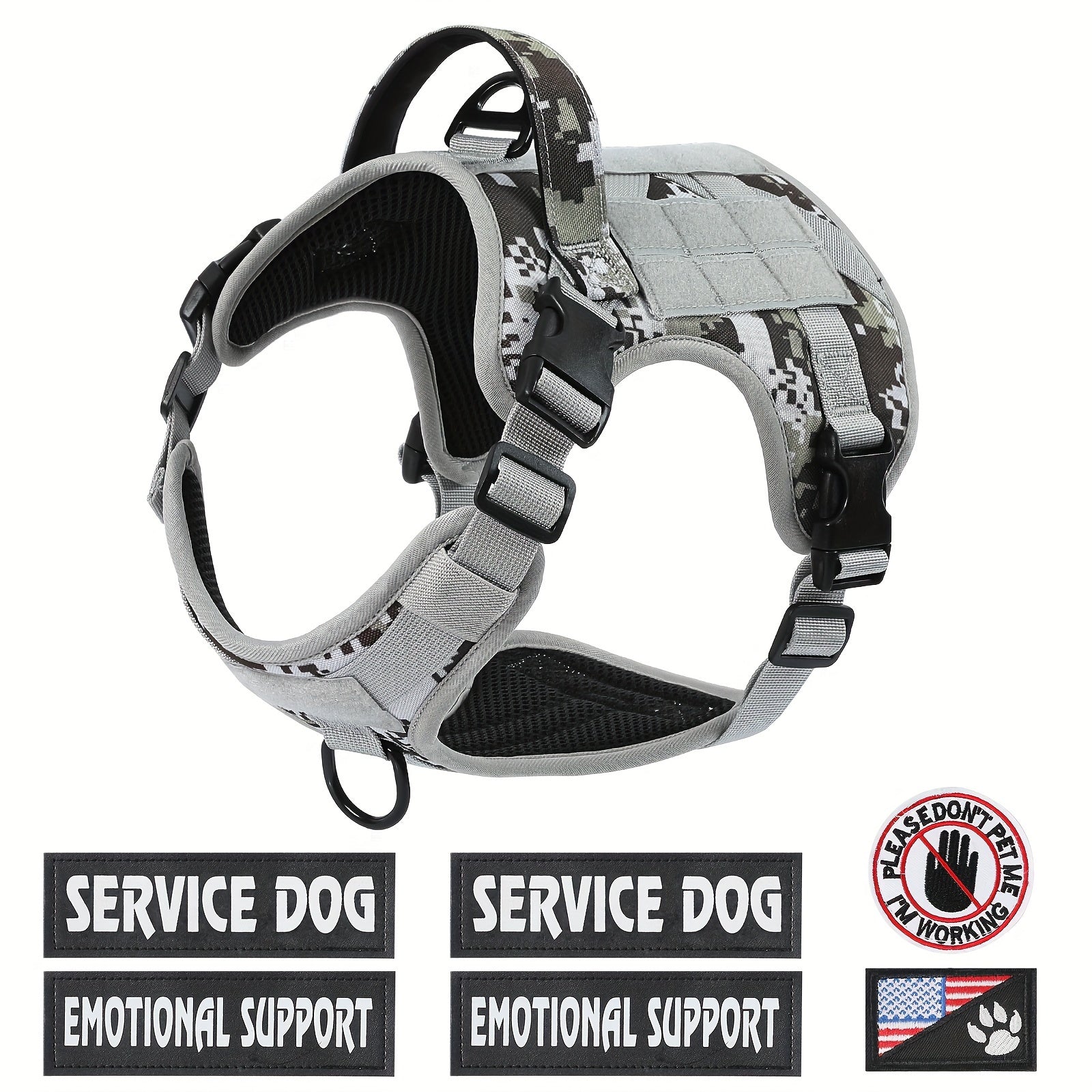 Tactical Pet Chest Harness - Khaki, M