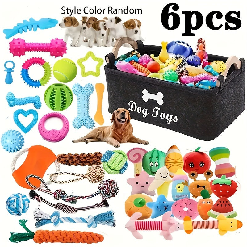 6/12-Piece Interactive Dog Toy Set - 12 pcs random