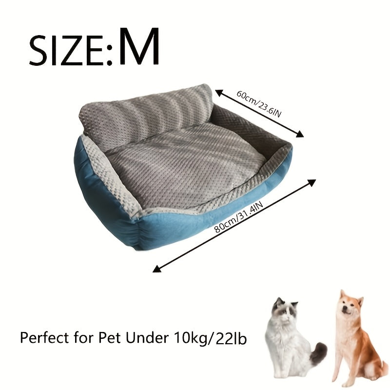 Washable Plush Pet Sofa Bed with High Back