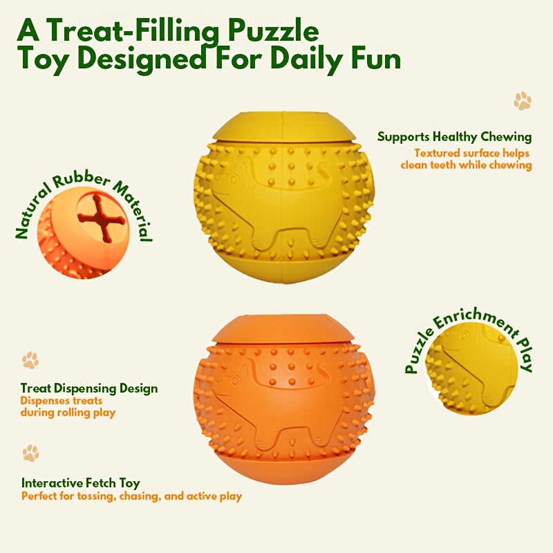 3-in-1 Dog Treat-Dispensing Puzzle Ball