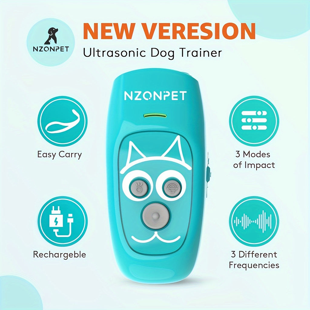Rechargeable Ultrasonic Dog Bark Training Device - Black, One-size