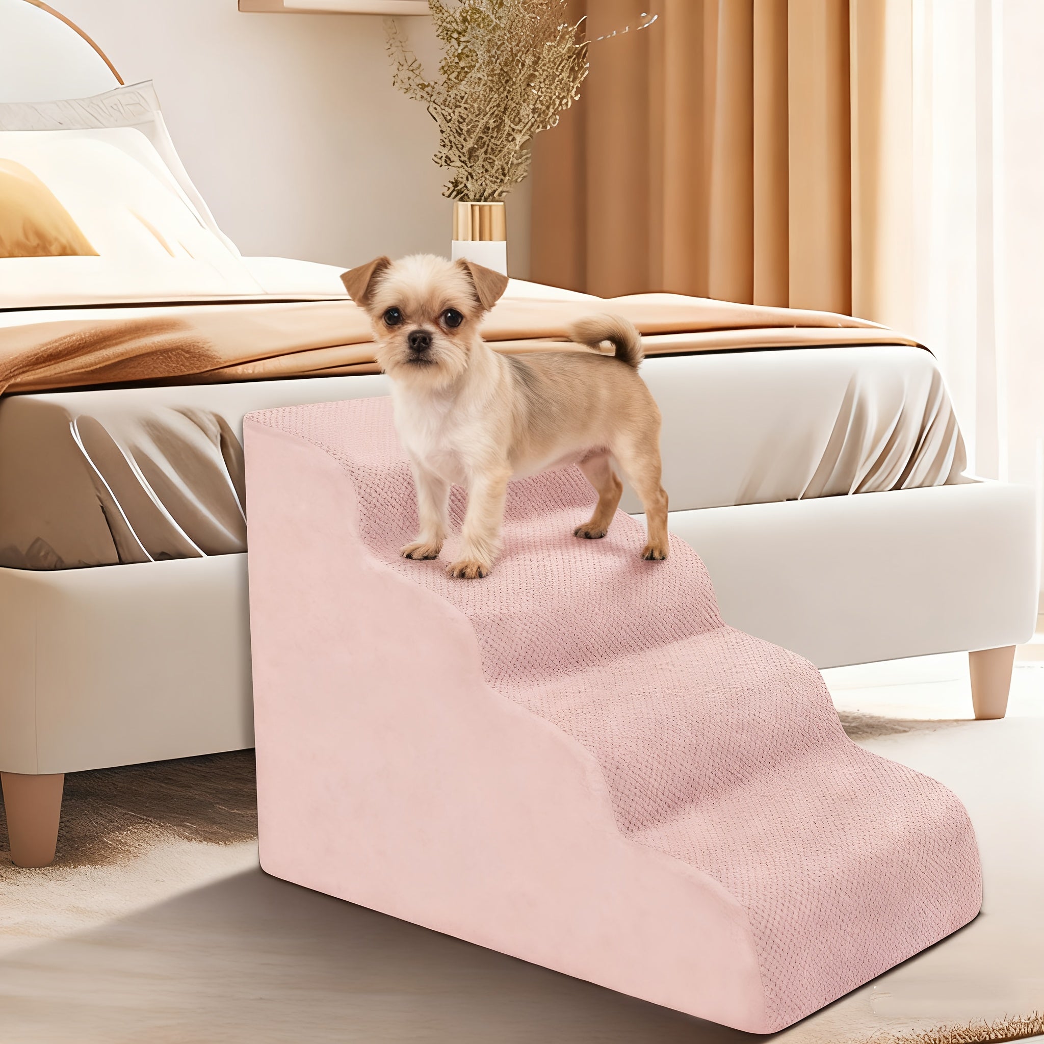 Extra-Wide Non-Slip Foam Dog Stairs - Black, 2 Steps