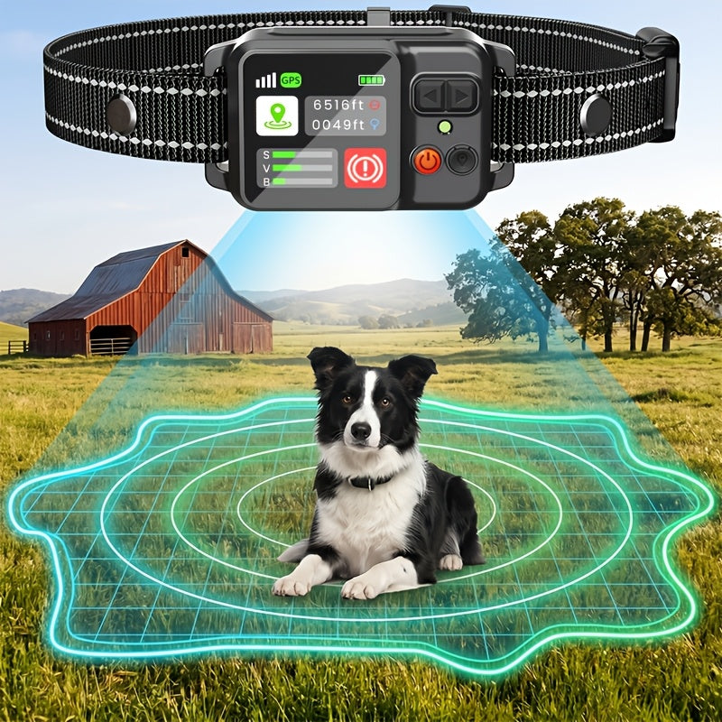 Rechargeable GPS Wireless Dog Fence System - Black, One-size