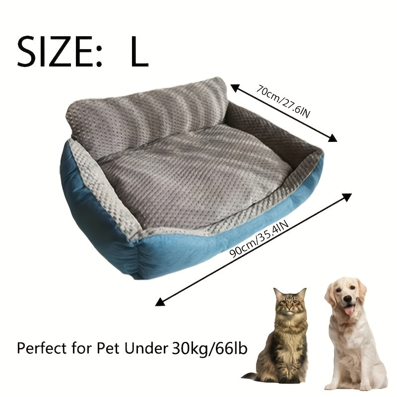 Washable Plush Pet Sofa Bed with High Back