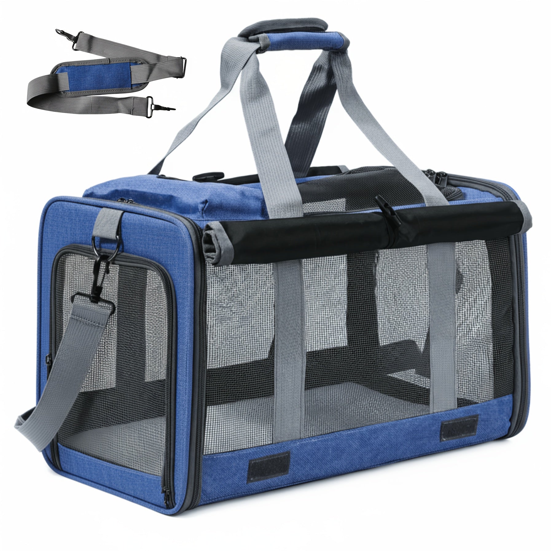 Foldable Soft-Sided Pet Travel Carrier - Grey