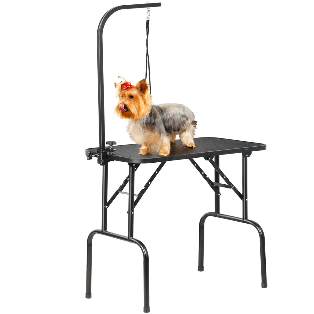 Foldable Pet Grooming Table with Adjustable Arm - Pink Color, One-size
