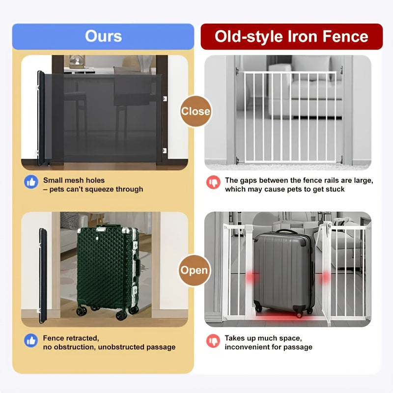 Drill-Free Retractable Mesh Pet Gate