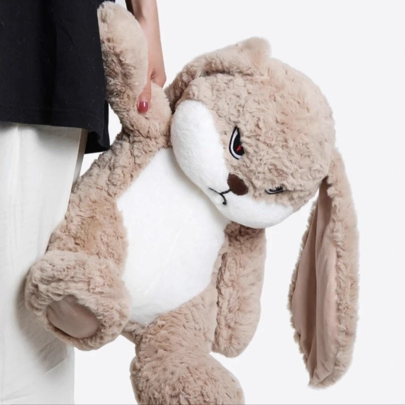Plush Bunny Pet Toy with Expressive Face
