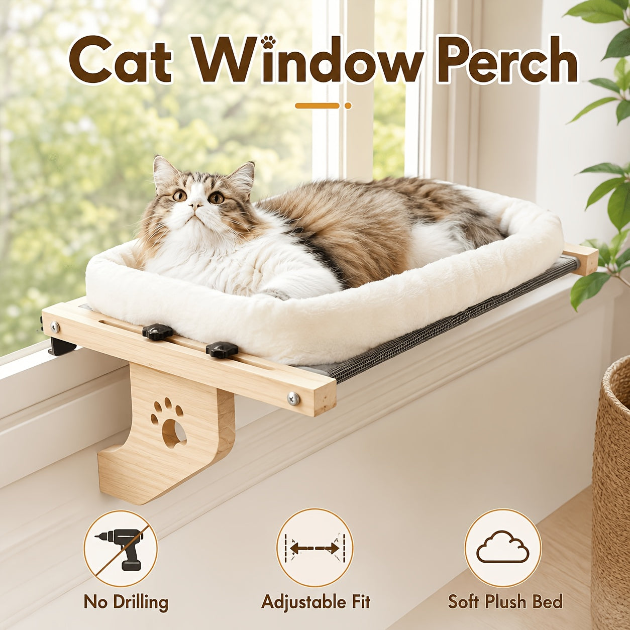 Adjustable Cat Window Perch Hammock