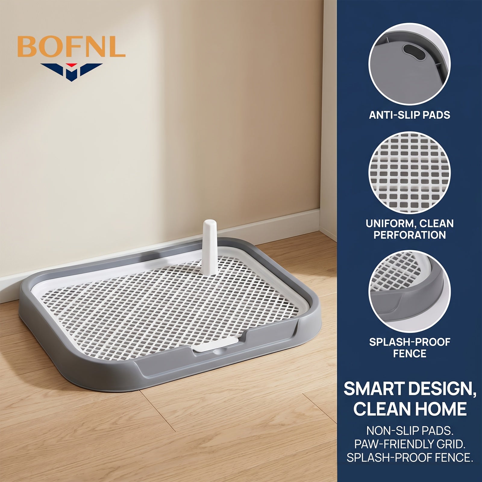 Detachable Indoor Dog Potty Tray with Toy Ball - pink color, 25.6*16.7*2.5inch