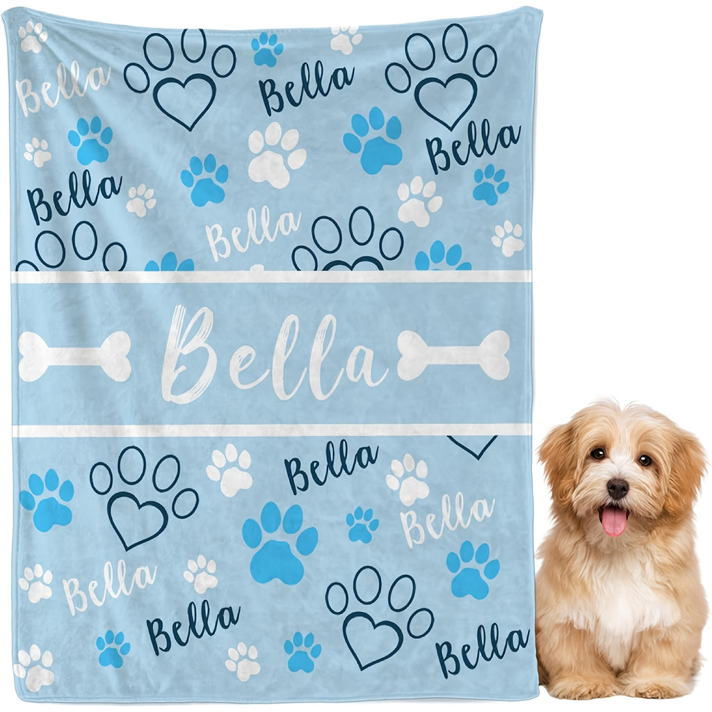 Personalized Dog Name & Number Blanket - 03, 40x50in