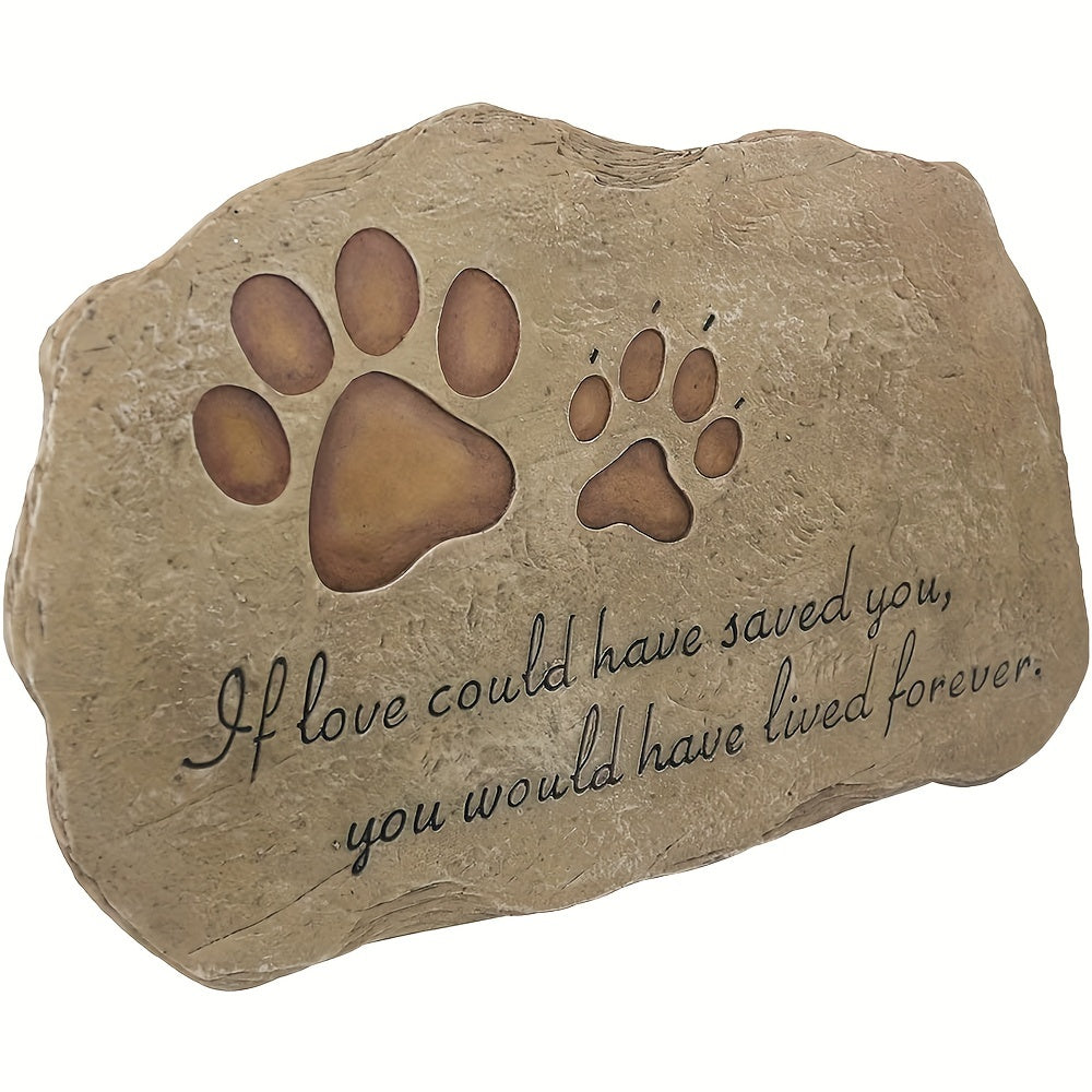 Paw Print Pet Memorial Garden Stone