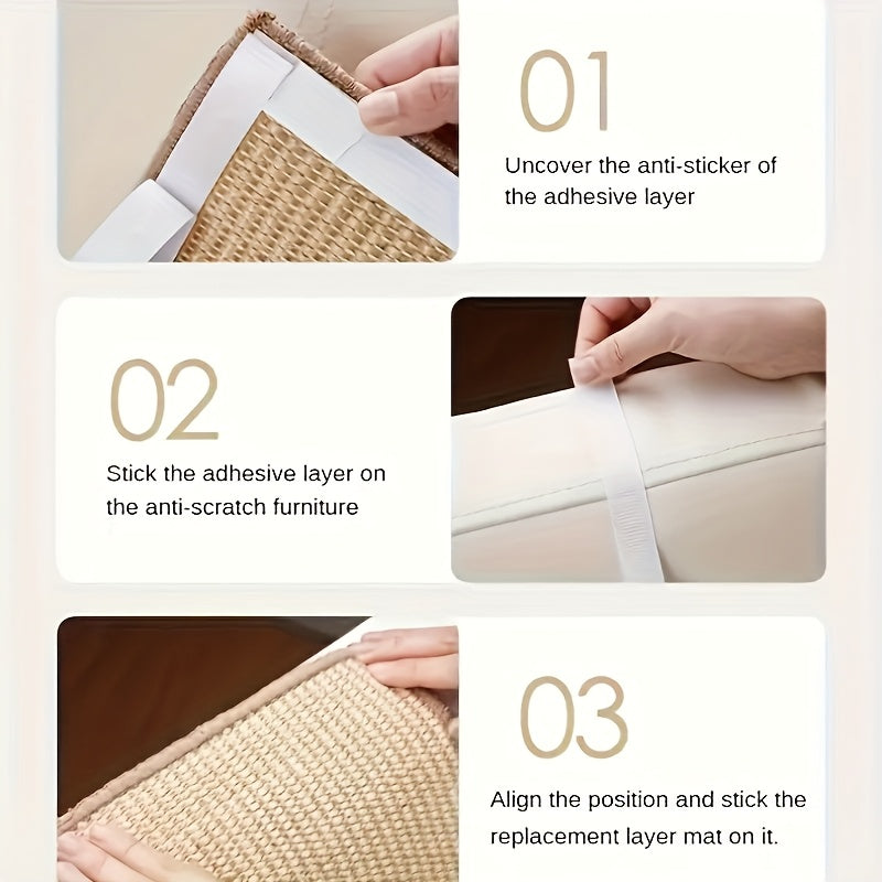 2-Pack Wall-Mounted Sisal Cat Scratching Mat