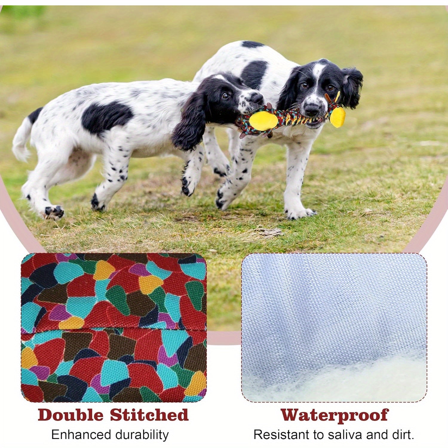 Tough Plush Dog Chew Toy with Crinkle Paper