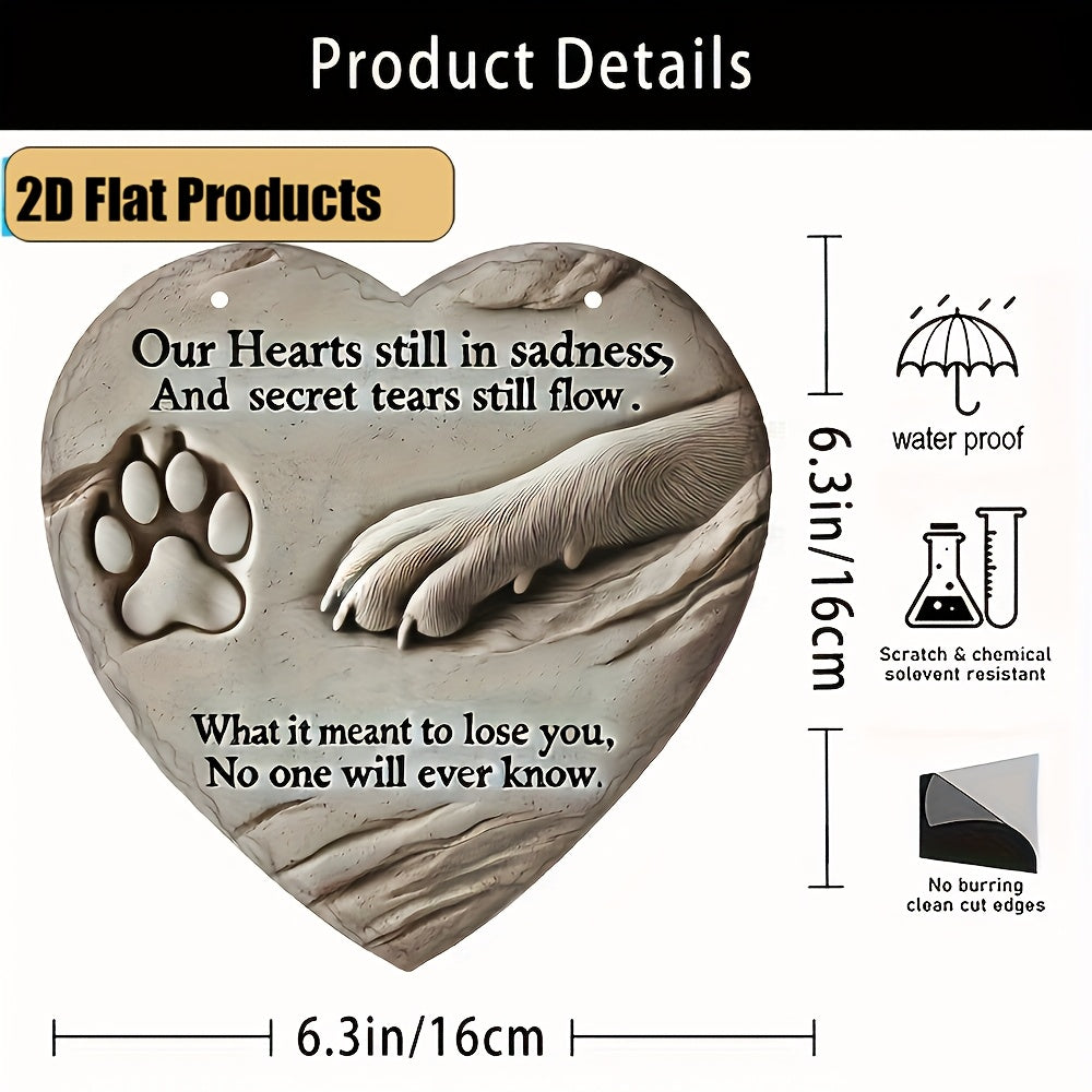 Heart-Shaped Resin Pet Memorial Stone