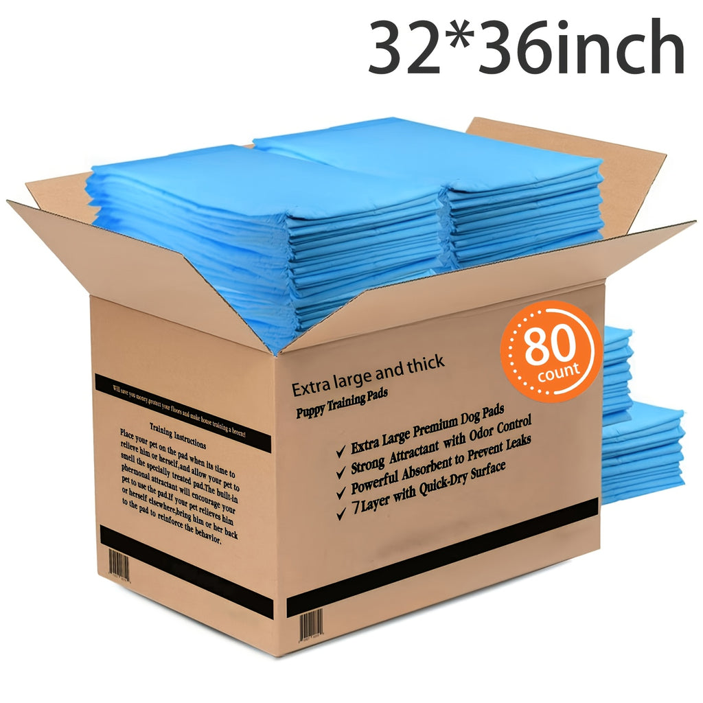 80-Count 36 x 32 in Disposable Dog Training Pads - 32*36inch, XXL-80PCS