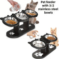 15° Tilted Elevated Cat Bowl Stand - Set of two bowls