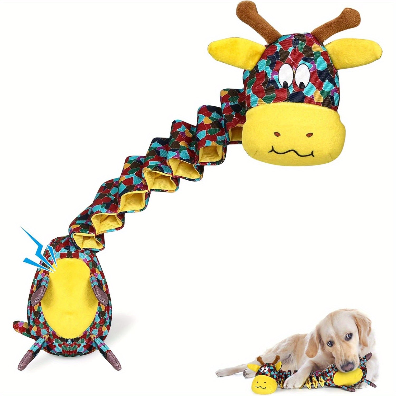 Tough Plush Dog Chew Toy with Crinkle Paper - Interactive Pet Toys