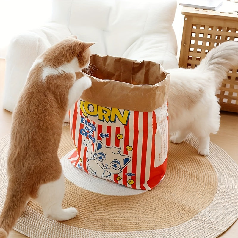 Cartoon Popcorn Bag Cat Toy