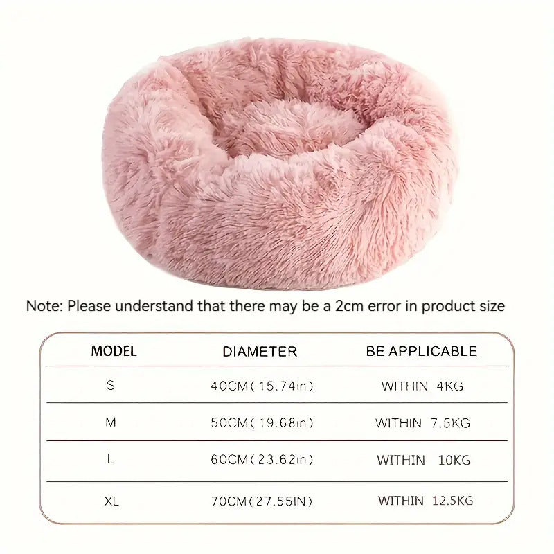 Round Cat Nest Bed for Cats and Small Dogs - Pink, L