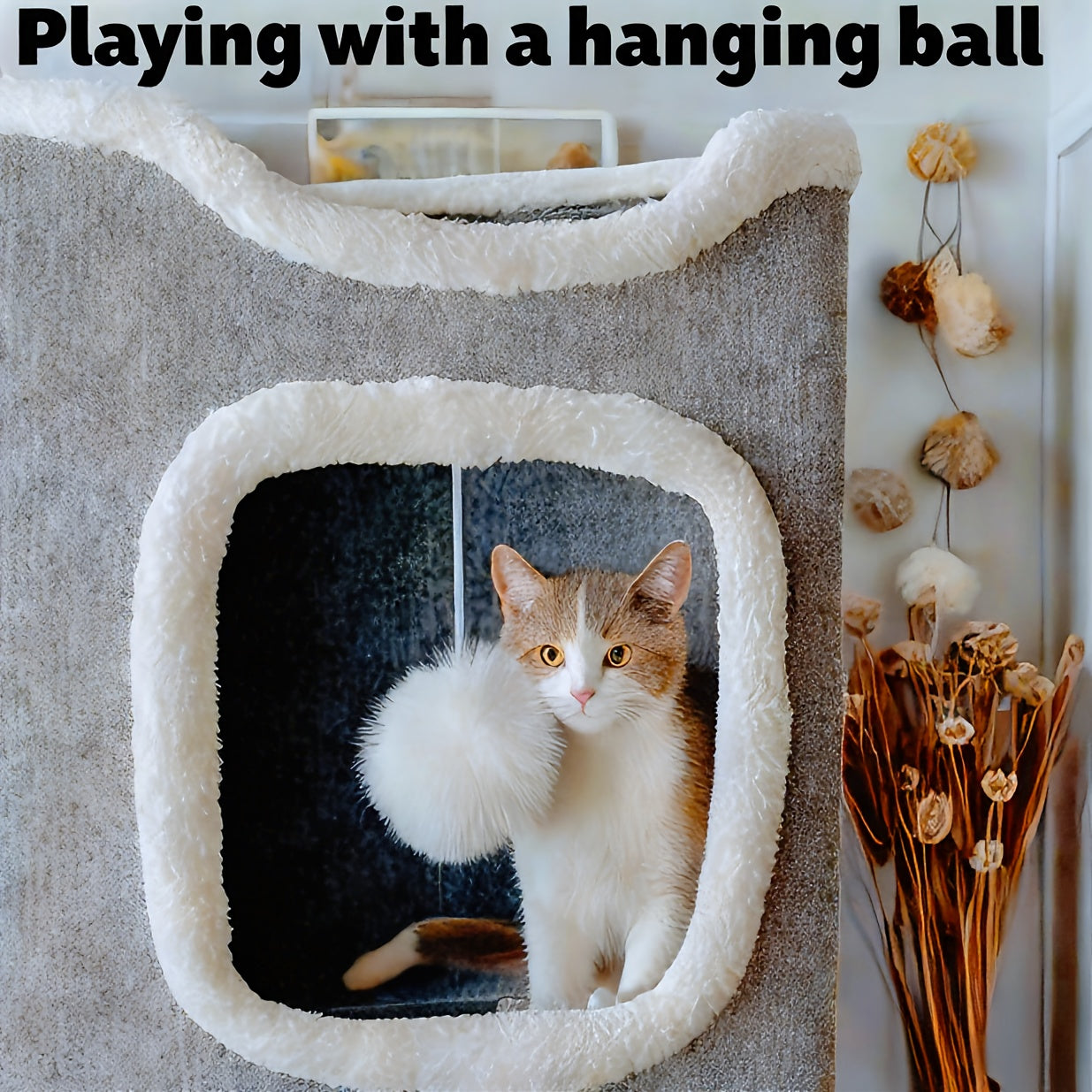 Foldable Multi-Level Cat Tree with Hideaway Bed - 3 Layers Of Gray