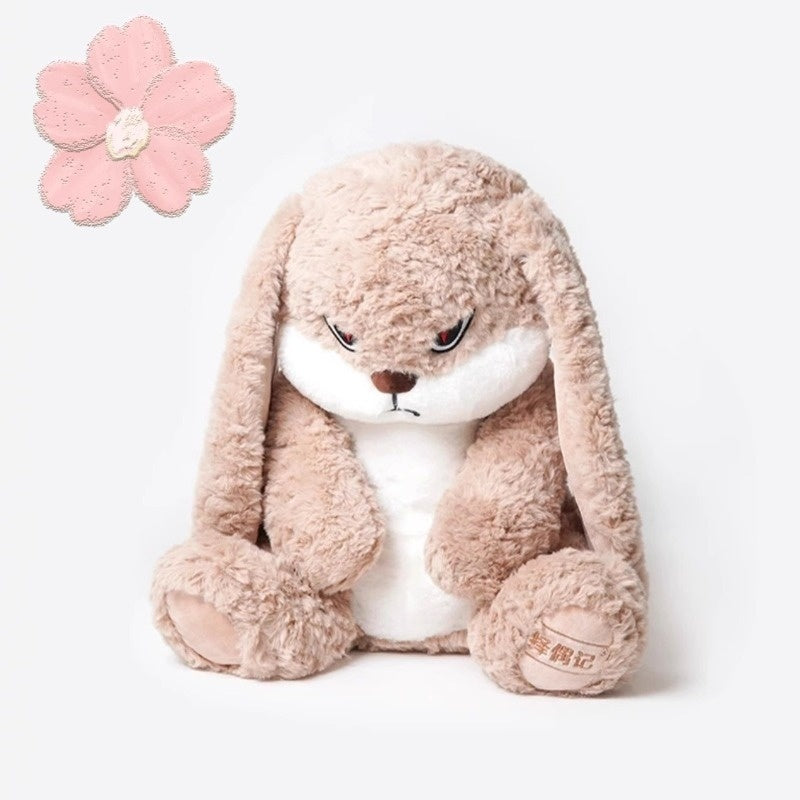 Plush Bunny Pet Toy with Expressive Face