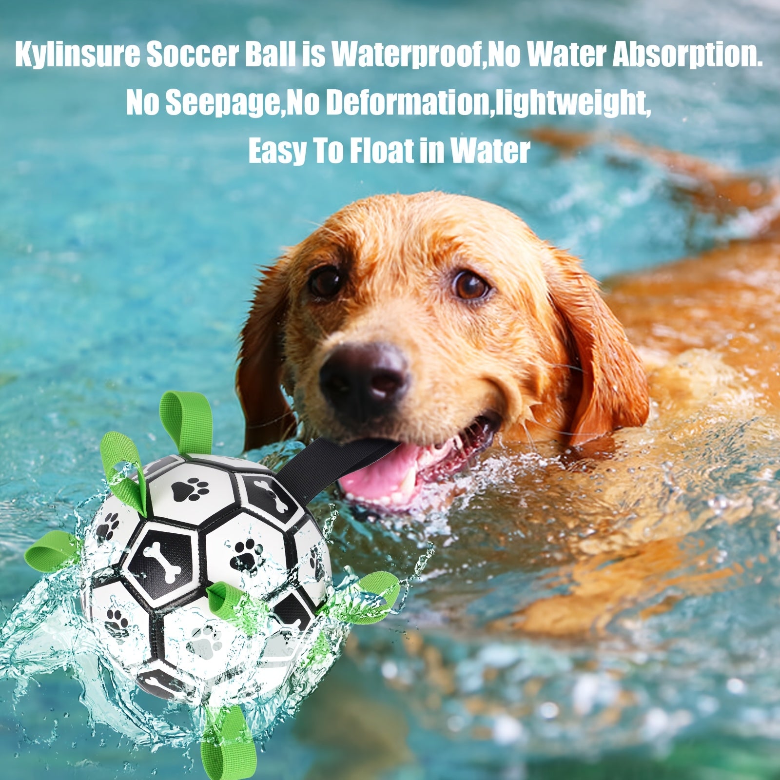 Dog Soccer Ball with Tug Straps