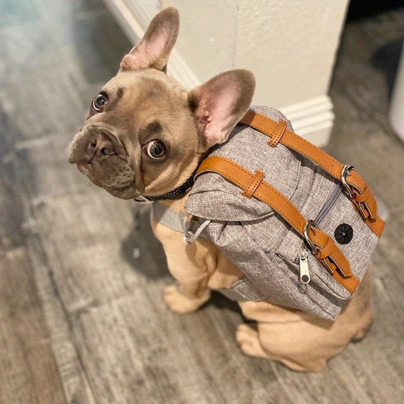 Adjustable Pet Carrier Backpack with Safety Harness - Red check