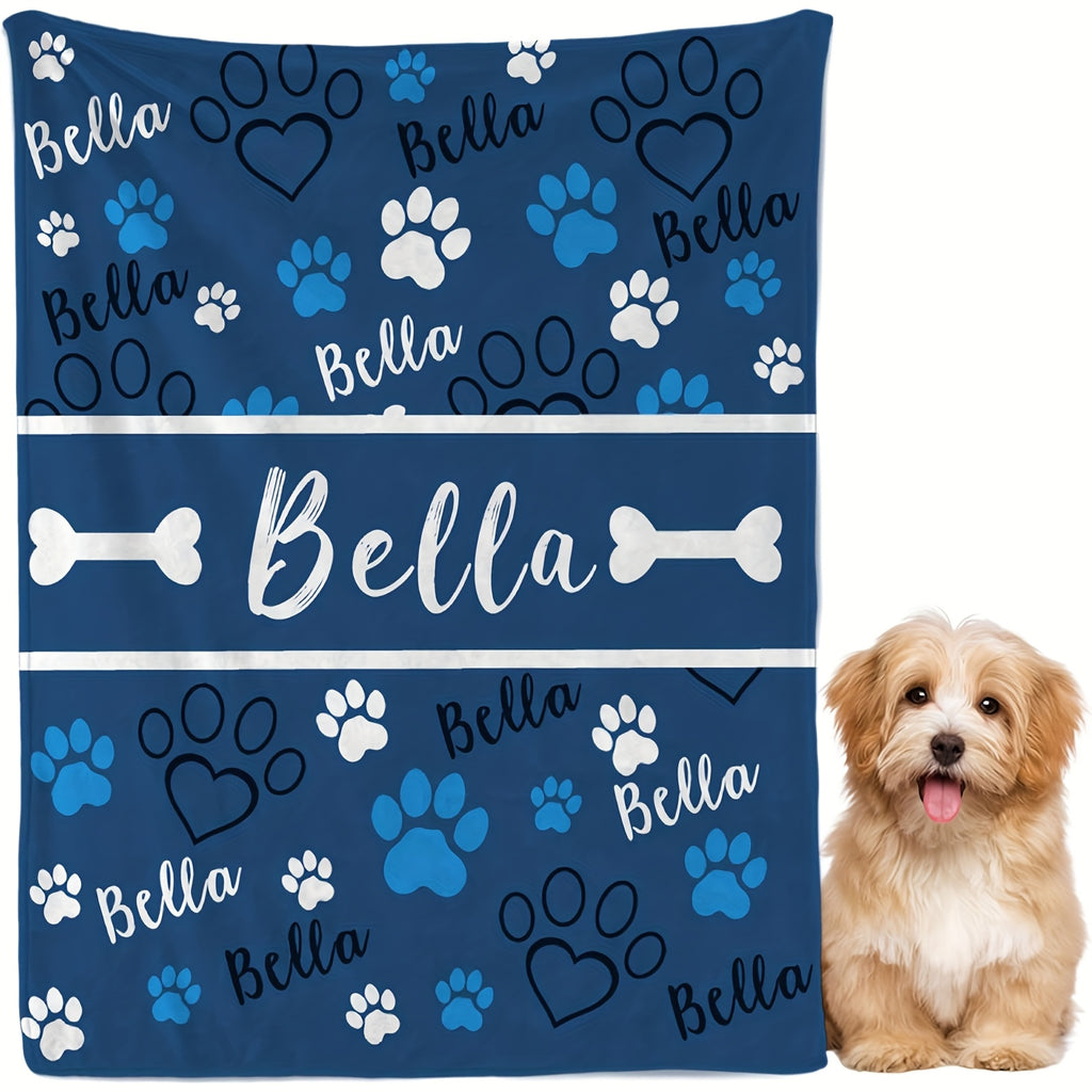 Personalized Dog Name & Number Blanket - 05, 40x50in