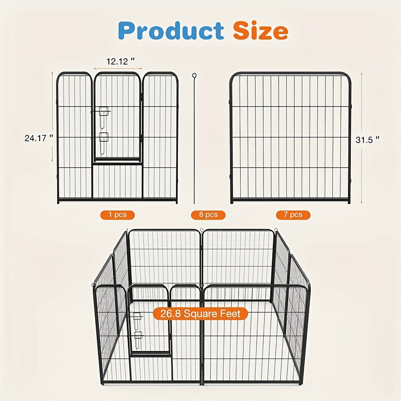 8/16-Panel Indoor & Outdoor Pet Playpen