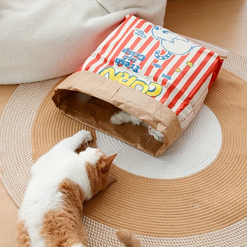 Cartoon Popcorn Bag Cat Toy