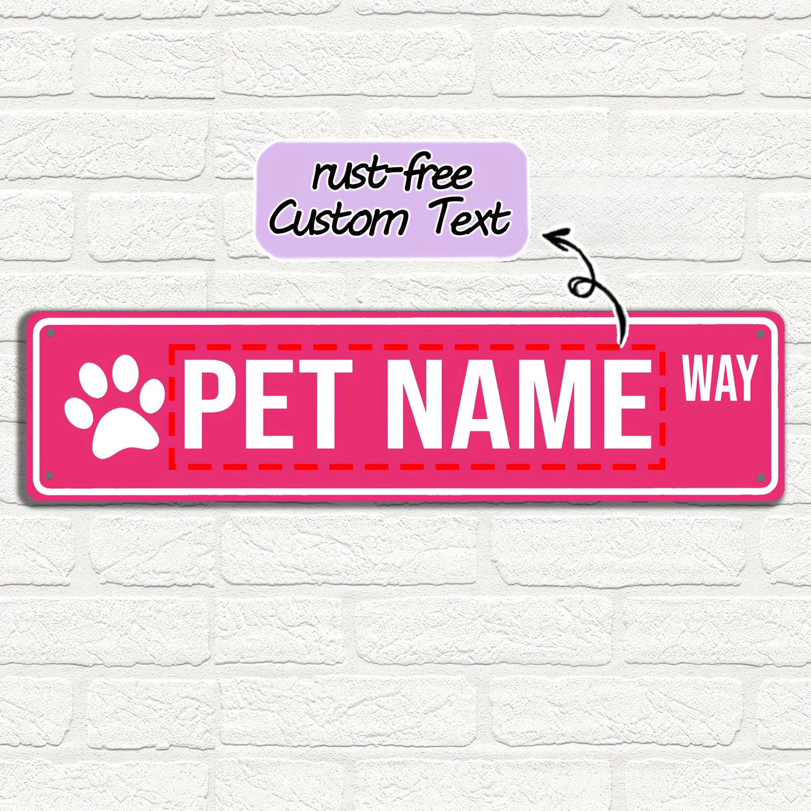 16 x 4 in Personalized Pet Name Street Sign - Dark Blue, Original image