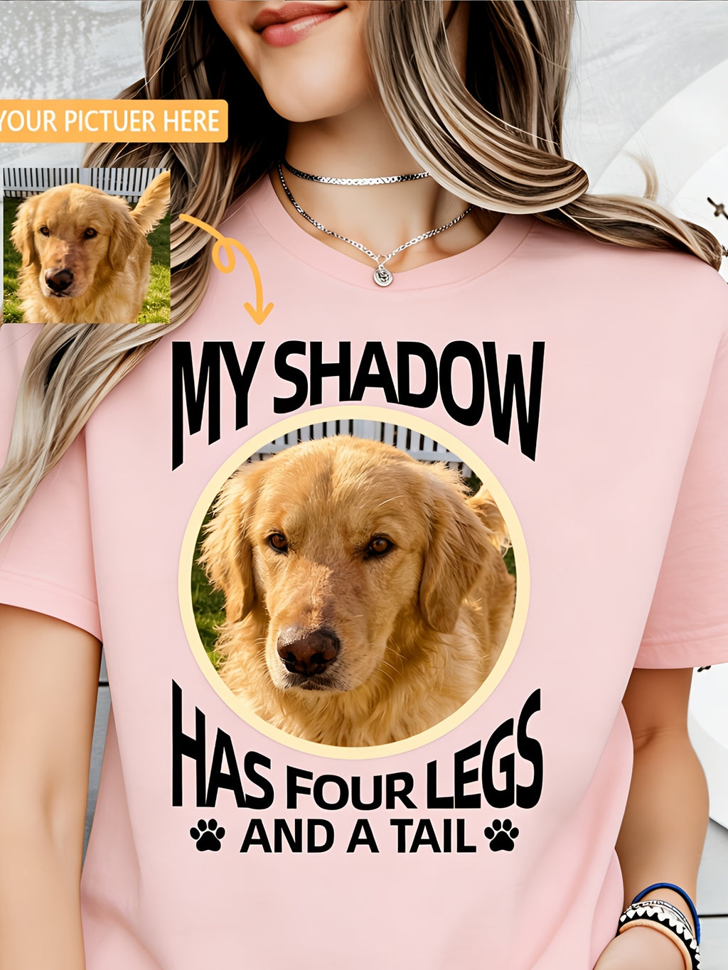 Personalized Soft Pet Portrait T-Shirt - Mix and Match Set-1, XL