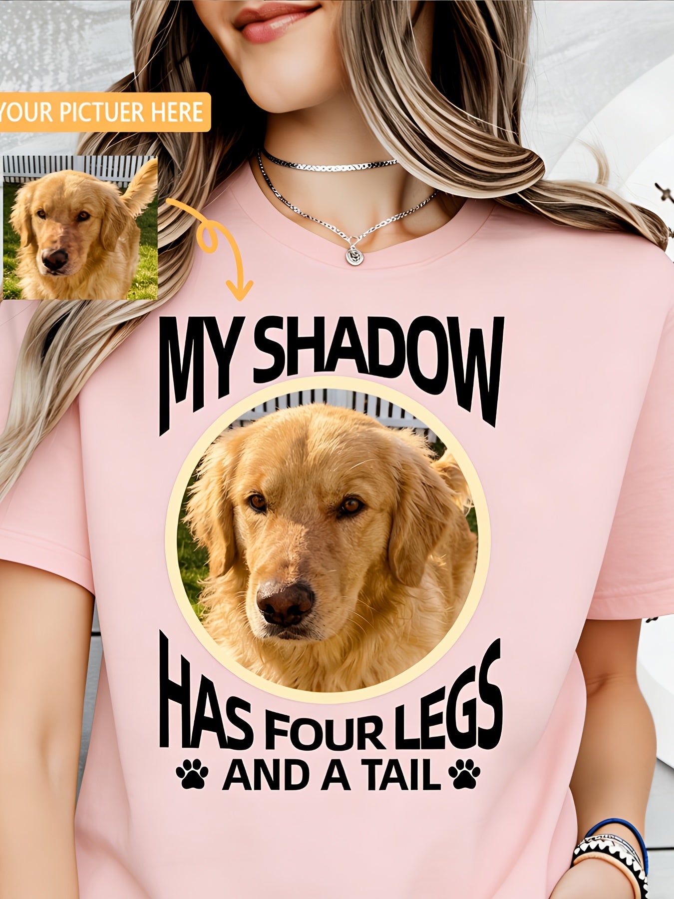 Personalized Soft Pet Portrait T-Shirt - Mix and Match Set-1, XL