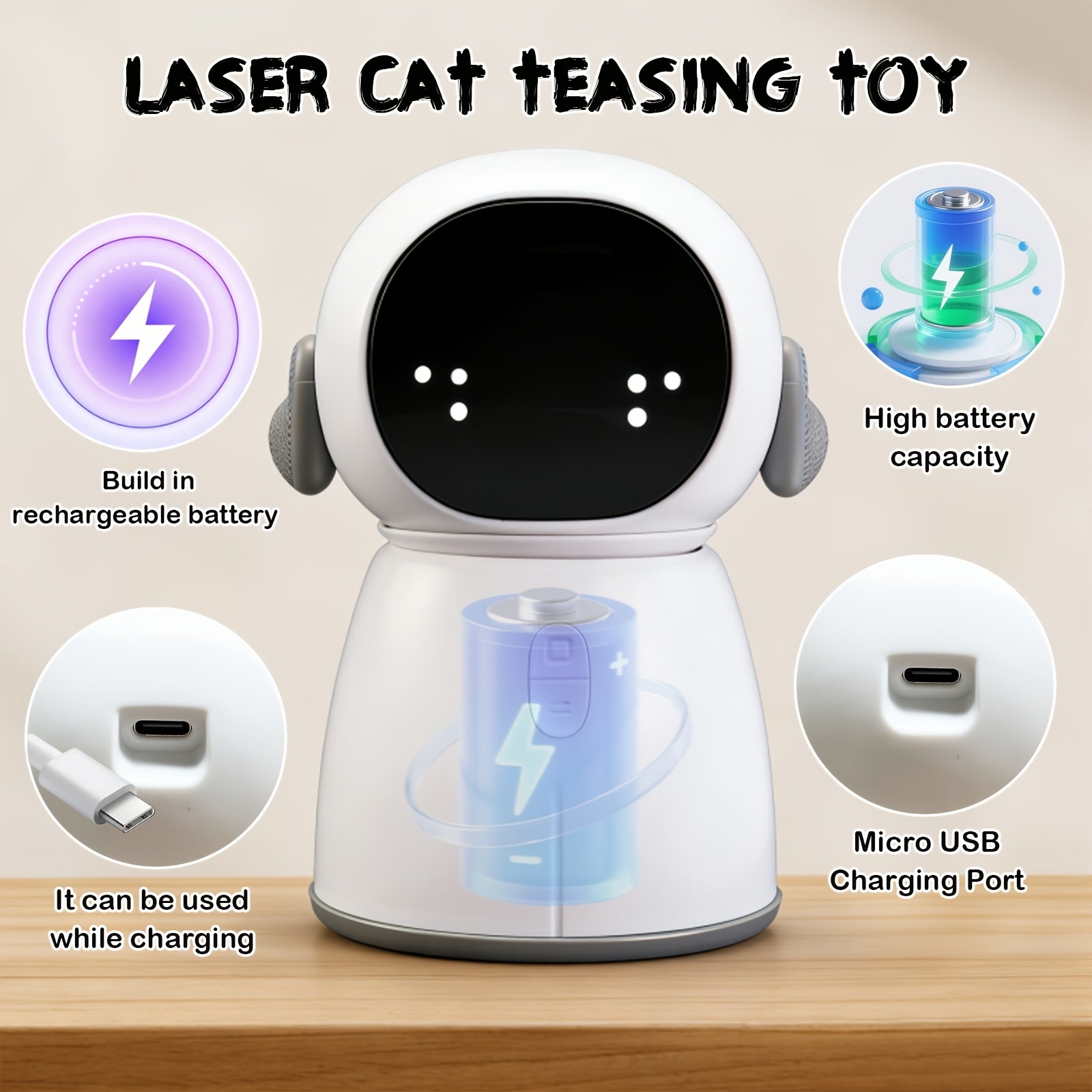 Rechargeable Motion-Activated Cat Laser Toy
