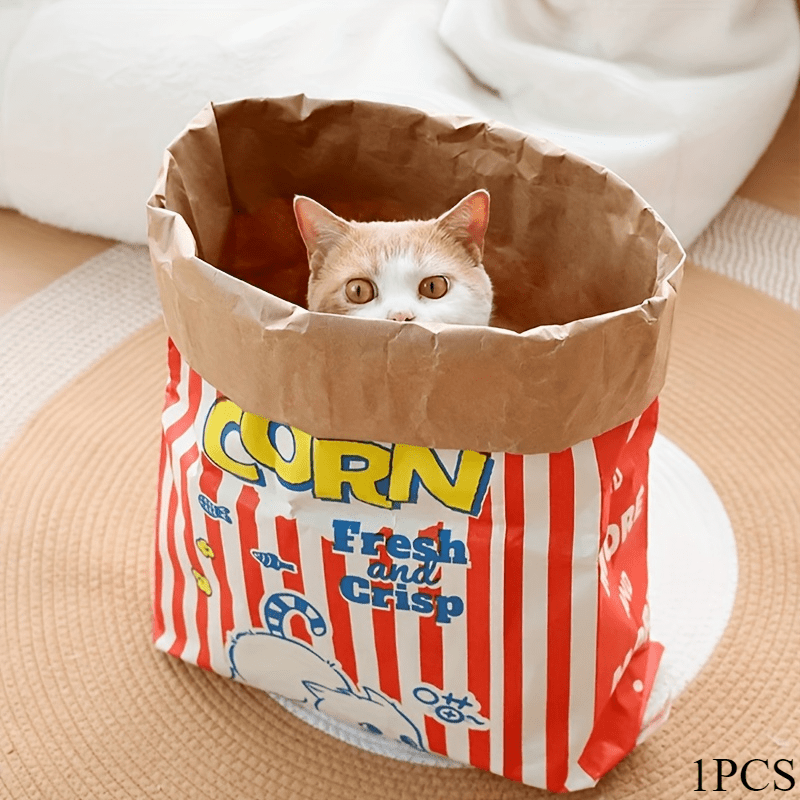 Cartoon Popcorn Bag Cat Toy - popcorn bag
