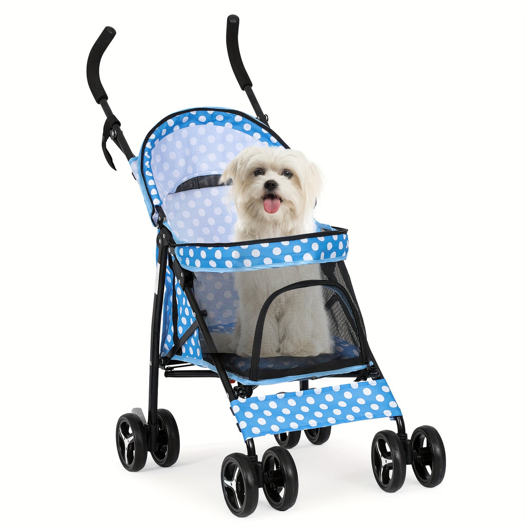 Foldable Pet Stroller for Pets up to 22 lb - Navy Blue