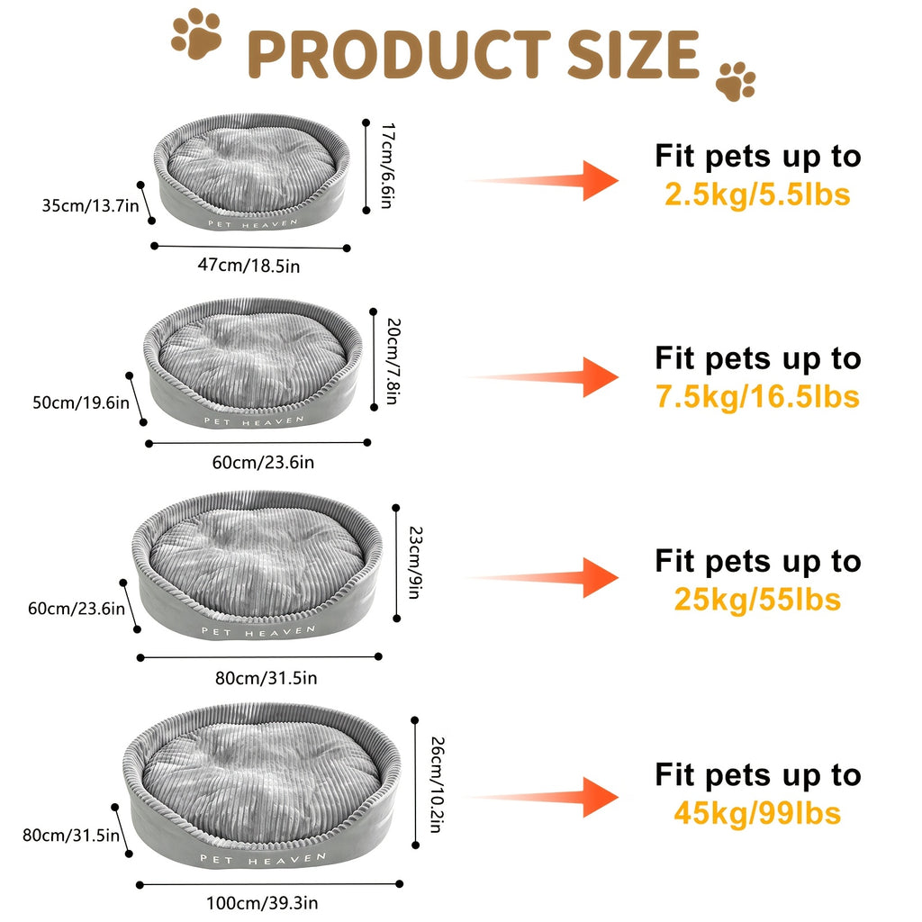 Washable Round Plush Pet Bed - L Replacement Single Dog Pad Small