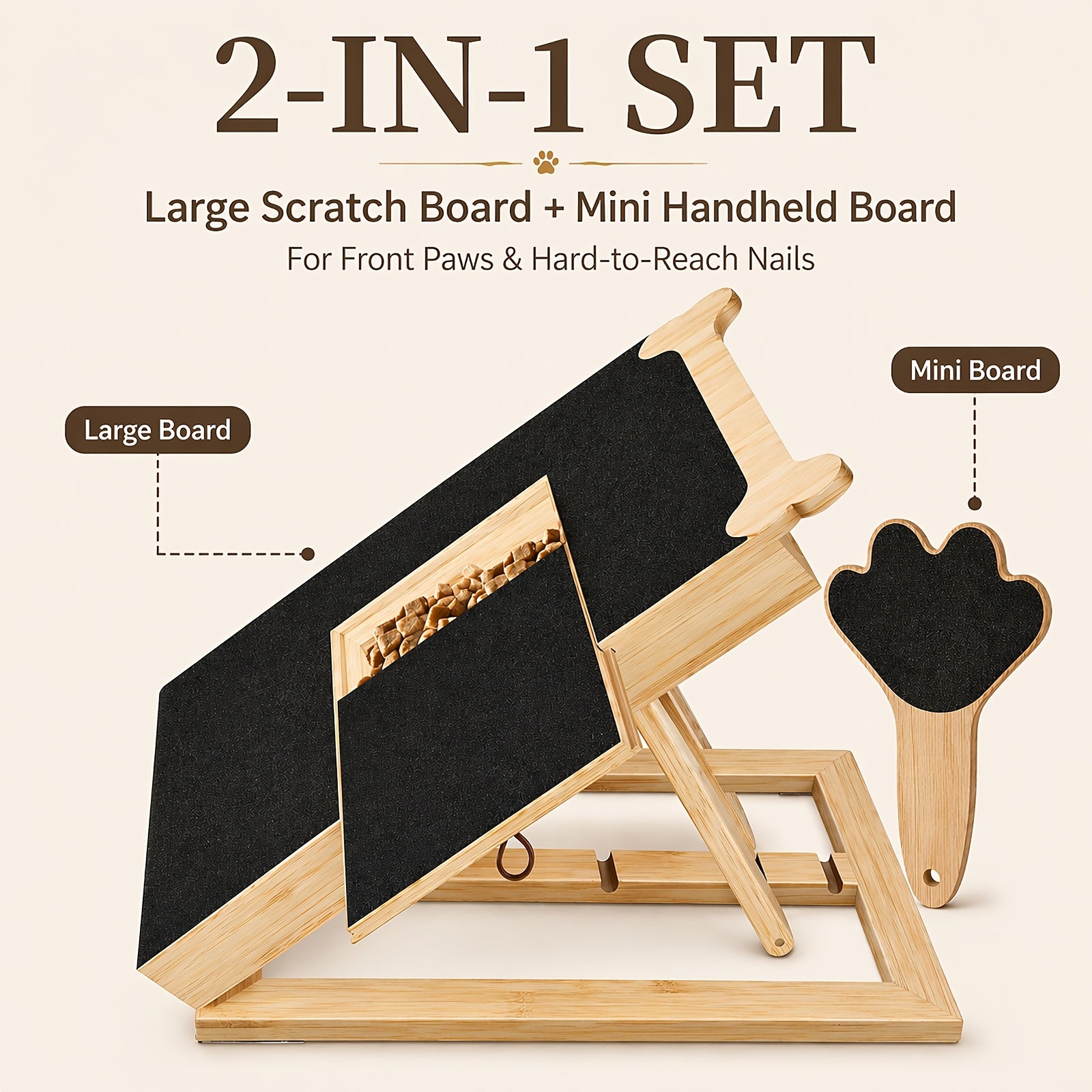 2-in-1 Dog Nail Scratch Board with Hand File