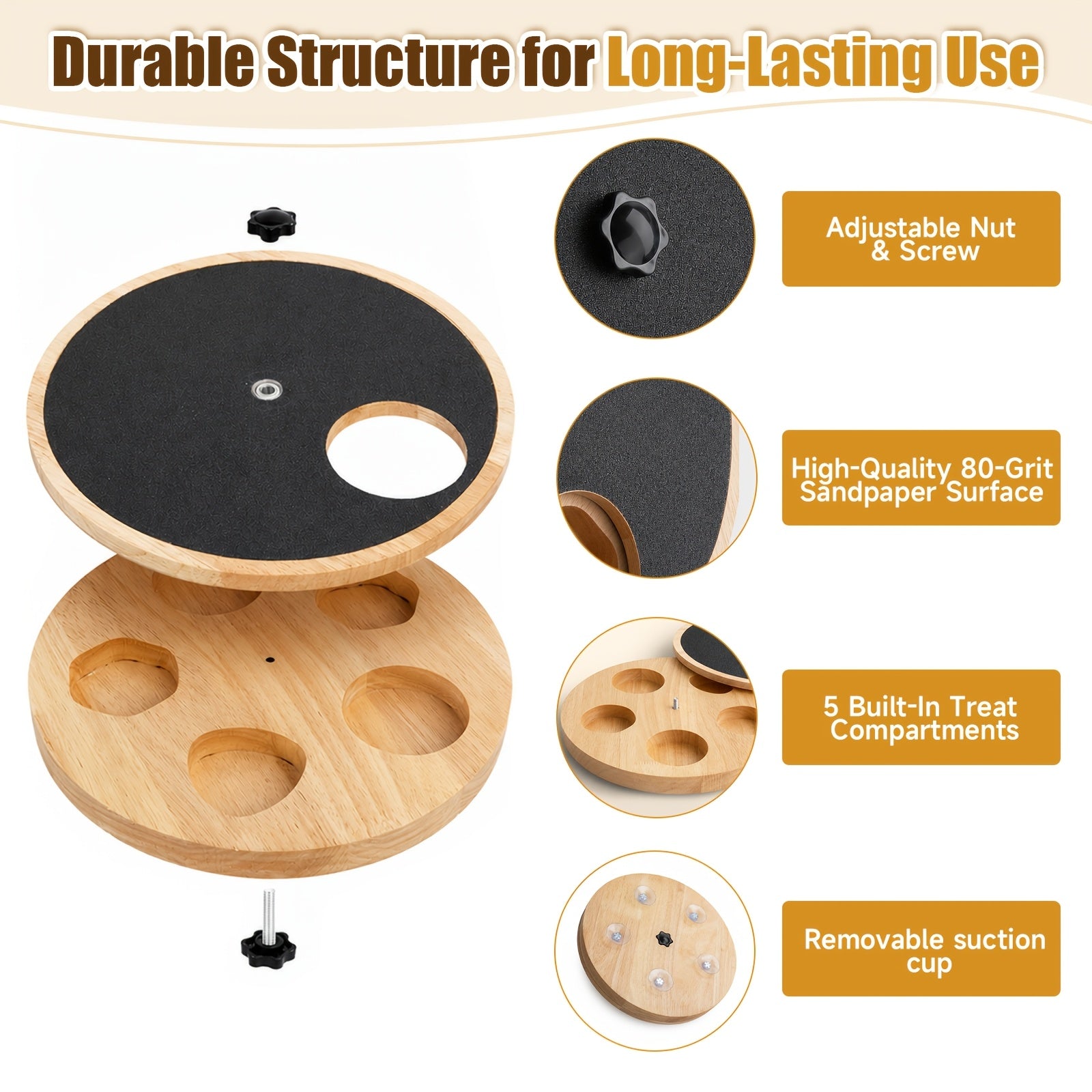 Adjustable Dog Nail Scratch Board with Treat Box